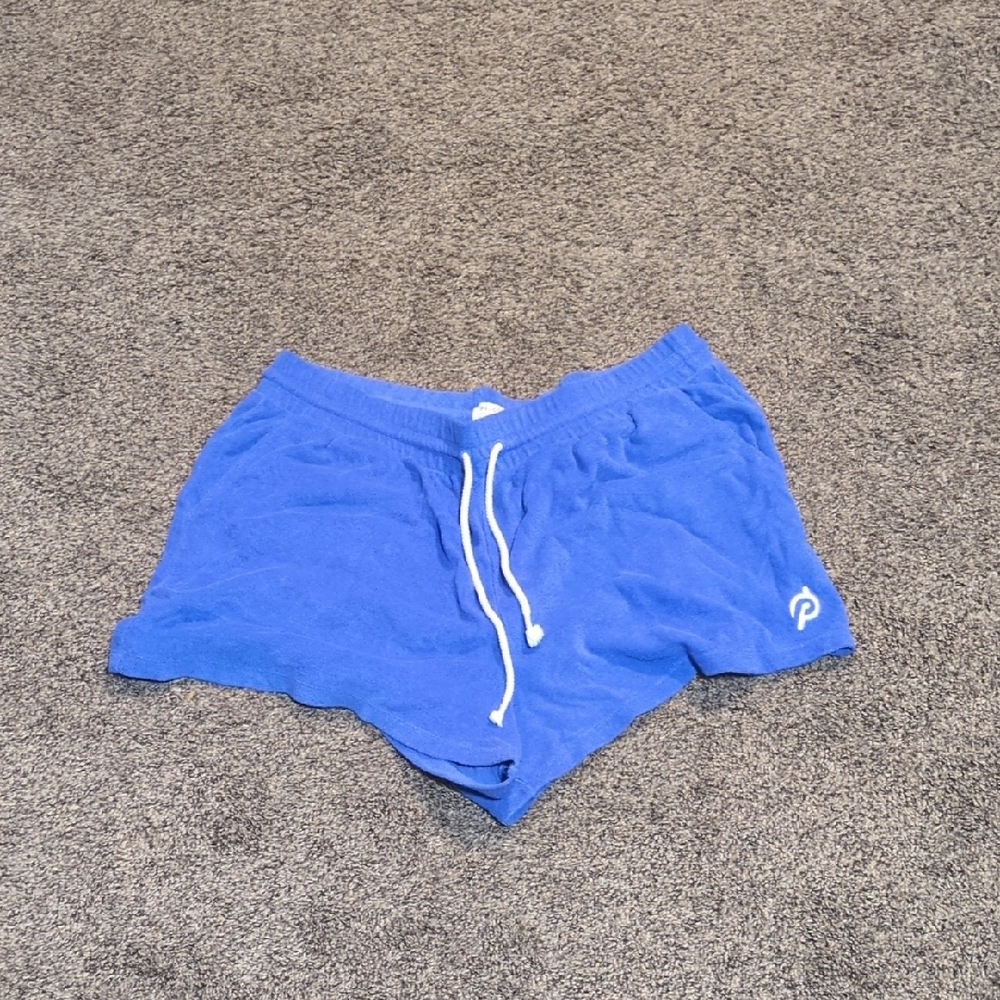 Peloton Royal Blue Terry Drawstring Shorts
